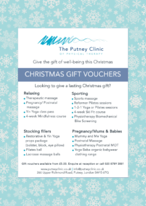 Christmas Gift Vouchers from The Putney Clinic of Physical Therapy